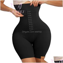 Lanfei Vita Pancia Shaper Donne Firm Controllo Butt Lifter Shapewear Alto Trainer Corpo Pantaloncini Coscia Sottile Cintura Mutandine con Gancio D Dhrja