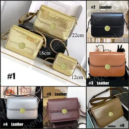 Premium Leather Fashion Women's Shoulder Bags with Gold Metal Hardware Messenger Bag