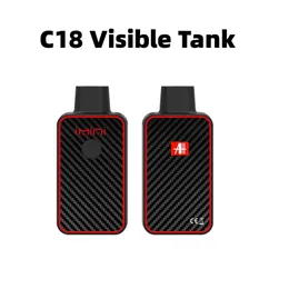 IMINI C18 Disponibla VAPE BOX USB -laddningsanordning 4,0 ml 5,0 ml svart tom oljeförångare 380mAh keramisk spole justerbar spänning 2.7V D9 D10 Direkt tillverkare leverantör