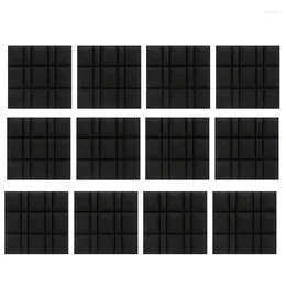 Car Organizer 12 Piece Acoustic Panels Sound Absorbing Proofing Wall Insulation Cotton Soundproof Black 30X30x5cm