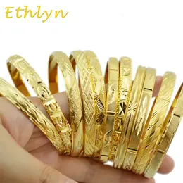 Bangle Ethlyn Fashion Dubai Gold Jewelry Gold Color Bangles For Ethiopian Bangles Armband Etiopiska smycken Bangles Gift B01 231021
