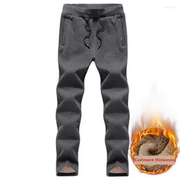 Herrenhose Herren Winter Warm Halten Kaschmir Verdickung Herren Jogginghose Lässig Kunstpelz Wärmend Militärische Hombre Hose Plus Größe M-5XL