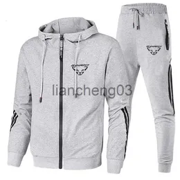 Herren-Trainingsanzüge, Herbst, neuer Herren-Sportbekleidungsanzug, Marke, Reißverschluss, Hoodie, Jacke + Hose, zweiteilige Sets, lässig, Fitness, Joggen, mit Kapuze, Trainingsanzüge J231023