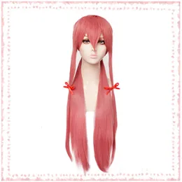 Feminino o futuro diário yuno gasai 80cm longo rosa reto resistente ao calor cosplay peruca faixa + boné