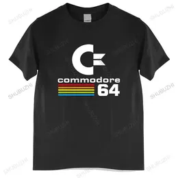 رجال القمصان الرجال القطن القطن العلامة التجارية الصيفية Tshirt Commodore 64 Print C64 Sid Amiga Retro Tee-Shirt Homme Tops