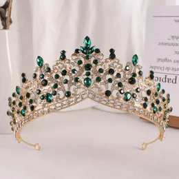 Vintage Taçlar ve Tiaras Peach Kristal Gelin Kadınlar Tiara Crown Pageant Prom Diadem Düğün Saç Aksesuarları