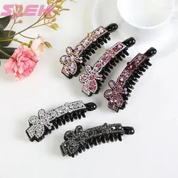 Hair Clips Fashion Women's Accessories With Spring Collet Decoration Inlaid Water Brick Simple Hairpin