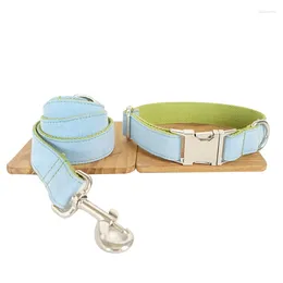 Coleiras de cachorro 2023 artesanal petcircle luz fresca azul pet trela corda de tração animais de estimação coleira para pequenos e grandes XS-XL