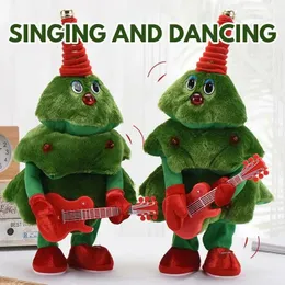 Giocattoli di peluche elettronici Albero di Natale Bambola canta e balla Animale Peluche Albero di Natale con musica Sassofono Chitarra Rockin Decorazione albero di Natale Giocattolo 231023