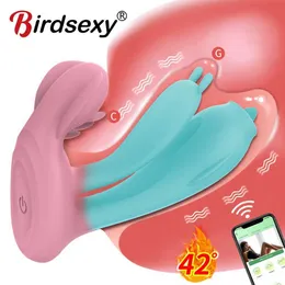 Telecomando senza fili Bluetooth APP Dildo Indossabile Mutandine vaginali Vibratori di coniglio Donne adulte Masturbatori del clitoride Giocattolo del sesso 231012