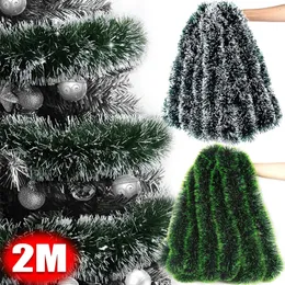 Decorações de Natal 200cm Fita Garland Xmas Árvore Folha Puxar Fitas de Flores Enfeites Verde Cane Tinsel Festa de Casamento Decoração Suprimentos 231023