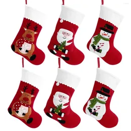 Decorazioni natalizie 6 pezzi di calze natalizie in feltro, regali per bambini, caramelle, caramelle per la decorazione dell'albero di casa, anno 2023