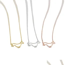Anhänger Halsketten Mode Dackel Anhänger Halsketten Hund Rahmen Schöne Tier Serie Vergoldet Für Schmuck Halsketten Anhänger Dhh4F