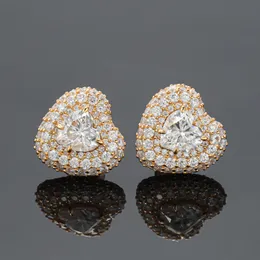 Lovely Women Earrings 925 Silver Earrings D Color VVS Moissanite Diamond Heart Earrings Studs Nice Gift for Men Women