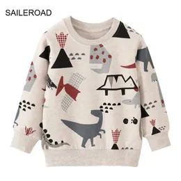 Толстовки с капюшоном SAILEROAD, весенняя одежда для мальчиков от 2 до 7 лет, хлопковая верхняя одежда с героями мультфильмов «Динозавры», топы для малышей, толстовка для девочек и малышей, 231021
