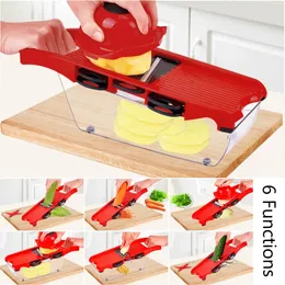 Utensili per frutta e verdura Set di utensili da cucina Taglierina Mandolina Affettatrice Grattugia 6 Lame Gadget da cucina multifunzione 231023