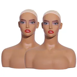 USA Warehouse Free ship 2PCS/LOT factory on sales PVC female hair stand mannequin head new make up mannequin head for display