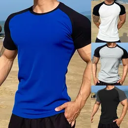 Homens camisetas Verão Camisa de Algodão Homens Manga Curta Cor Sólida Alta Qualidade Raglan T-shirt Simples Patchwork Tees