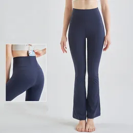 Calça feminina flare yoga cintura v alargada leggings cintura alta bootcut calças de treino controle de barriga