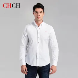 Chemises décontractées pour hommes CHCH Arrivée Chemise 100 Pur Coton Rayé Plaid Business Haute Qualité À Manches Longues pour Hommes 231023
