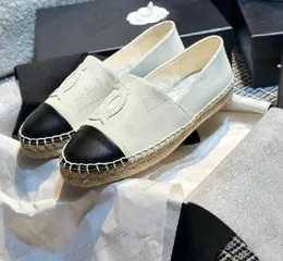 Kvinnors designer espadrille skor tweed läder cap-tå lägenheter diamantplattform mular lammskinn glid på mules quiltade duk tyg espadrille loafer för damer