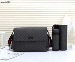 디자이너 기저귀 가방 방수 엄마 기저귀 가방 3 피스 세트 베이비 지퍼 브라운 격자 무늬 인쇄 판매 배낭 메신저 기저귀