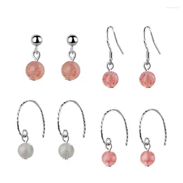 Boucles d'oreilles CHICVIE mode rose rond géométrique cristal pour femmes boucle d'oreille bijoux de mariage déclaration perles SER190139