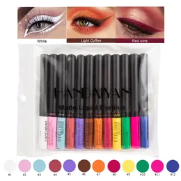 Combinazione ombretto/liner 12 colori/kit matita per occhi eyeliner waterproof trucco liquido eyeliner opaco verde rosso blu marrone nero eyeliner facile da indossare 231020