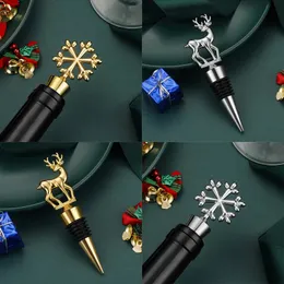 Bar Tools Christmas Series Eloy Wine Stopper Elk Snowflake Shape Bottle Decoration Temed Party Creative Stoppers Gifts 231023