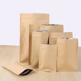 wholesale Kraft Paper Mylar Storage Self Seal Packing Pouches Kraft Aluminum Foil Heat Seal Packaging Bag