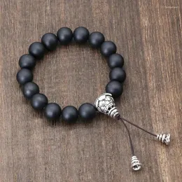 Charm Bracelets Natural Stone Beads Bracelet Men Onyx Sanskrit Om Prayer Tibetan Mala Lutos Meditation For Women Jewelry Gift