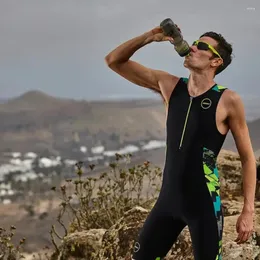 Yarış setleri Bölge3 Bisiklet Skinsuit Erkekler Kolsuz Yüzme Takım Triatlon Bisiklet Tulum Hız Bisiklet Tri