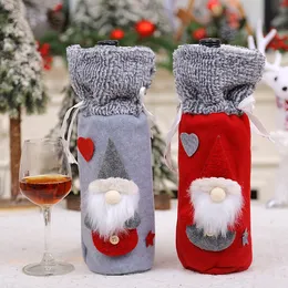 Рождественские декоративные принадлежности, шерстяной шейный ободок, рот, флис, набор бутылок красного вина, сумка для бутылки вина «Лесной человек», кухонное украшение, реквизит