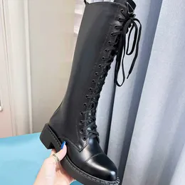 Top quality Buckle Black Calf Leather Famous brand Knight Long Knee Boot Designer Fashion Winter Famous Jumping Women Tall Boots 35-42