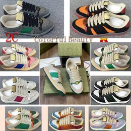 Retro Style Crystal Lovelight Shoes Screener Loafer Gussie Sneakers Womens Mens Crystal Trainers Cotton Green Brand Atriped Dirty Leather Shoe Size 36-44