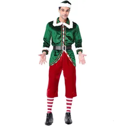 Cosplay juldräkt kvinnor designer cosplay kostym färg klänning långärmad klänning jultomten klänning förtjockad vuxen män fest prestanda älva klänning skicka strumpor