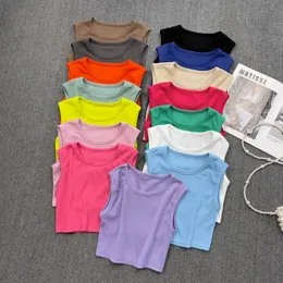 Camisoles tanques y2k sexy solto colheita topos mulher espaguete cinta coreano moda chique feminino tanques e camis o-pescoço tanque topo verão dropship 231023