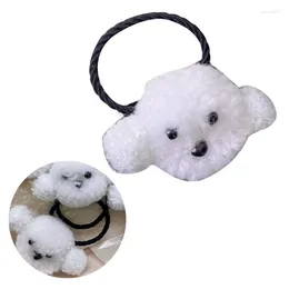 Hårtillbehör Söt tjej Plush Dog Scrunchies Tjock Updo överdimensionerad Scrunby ElasticDonuts Rope Women Ponytail Holder