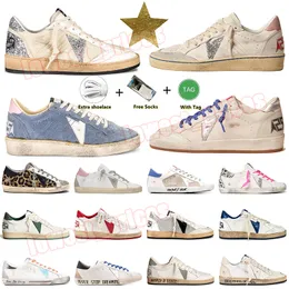 Luksusowe designerskie buty Super Star Ball-Star Sneakers Golden Goooose Og Włoch Włoch Mokorki marki płaska platforma dla męskich trenerów na zewnątrz swobodne buty dhgate