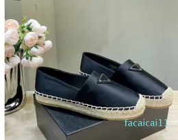 Design Plaque Satin Slip na espadrilles buty Sole Spring Silk Flats Mokasyna Ręcznie wykonane dla kobiet Casual Lounge Factory Factory Factory Factory