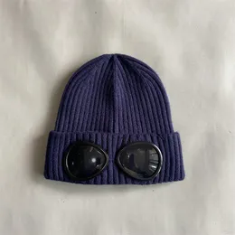 Wełna designerska czapka dla mężczyzn Goggle Bonnet czaszka zimowa czapka zagęszcza żebrowana gorra narciarnia na zewnątrz projektant sportowy para pomarańczowa zielona czarna hj02