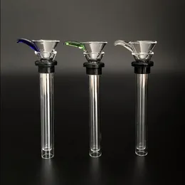 vetrini maschili in vetro e stelo femmina con scivolo stile imbuto con gomma nera semplice downstem per tubi in vetro bong in vetro d'acqua spedizione gratuita Mgiem