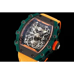 Rm021-02 SUPERCLONE Relógios Ativos Tourbillon Relógio de Pulso Designer Relógio Suíço Movimento Padrão Rm21 Titânio Cerâmica Carbon481 Montres de Luxe