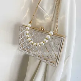 Woman Pearl PVC Torba na ramię i kolorowe 2024 torebka luksusowa designerska torebka crossbody przezroczyste letnie pudełko damskie