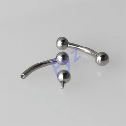 Stud 16G 14G G23 Eyebrow Piercings Internally Threaded Curved Banana Rings Helix Earring Trags Nipple Rings Jewelry 231020