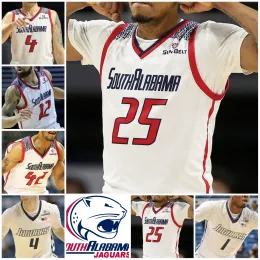 Camisas de basquete personalizadas South Alabama Jaguars Camisa de basquete NCAA College Terry Catledge Charles Manning Jr.