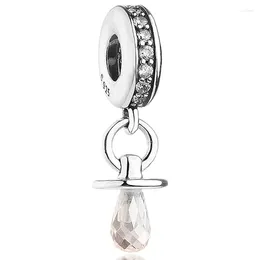 Loose Gemstones Original Cute Pacifier Dangle With Crystal Pendant Bead Fit 925 Sterling Silver Charm Europe Bracelet DIY Jewelry