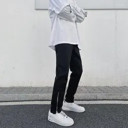 Mäns jeans män ankomster ankel blixtlås svarta streetwear män smala byxor hip hop blyerts stretch denim byxor koreanska kläder