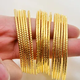 Bangle Anniyo 6PCSlotAfrican Guldfärg Glänsande armband för kvinnor Girls Dubai Circle Armband Jewelry Etiopian Bride Wedding #013707 231021