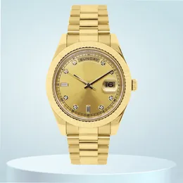 Mekanisk automatisering Mens Watch Designer Watches 8205 Movement Pure Golden Color Women Watchs 36mm 41mm Sapphire Glass Day Date rostfritt stål Watchband Luxury